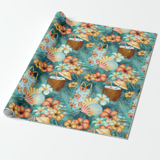 Papel De Presente Coconut Drinks 