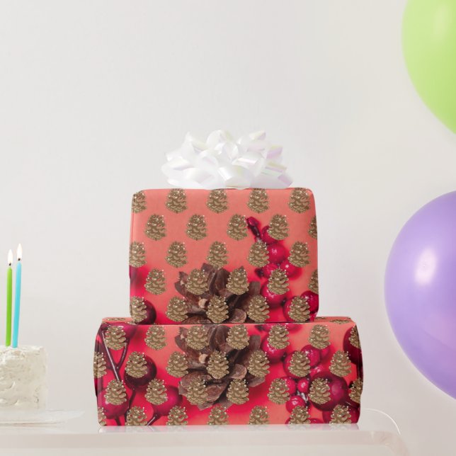 Papel De Presente Código do pino em vermelho (Presentes para festas)