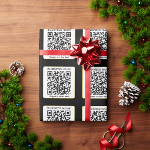 Papel De Presente Código QR editável e escaneável + Nome da sua Empr
