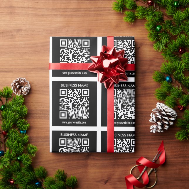 Papel De Presente Código QR editável (gerado instantaneamente) | Pre (Presente de Natal)