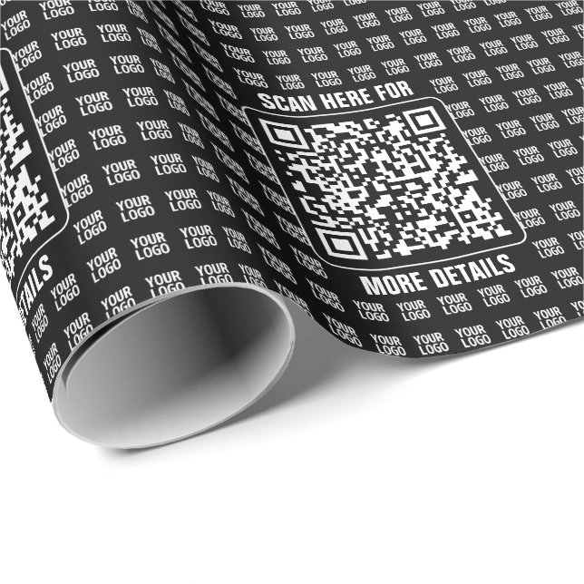 Papel De Presente Código QR promocional (editável) mais padrão de lo (Ponta do rolo)