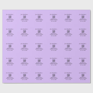 Papel De Presente Código QR simples roxo para chá de bebê adicionar 