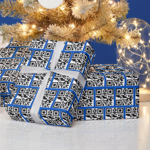 Papel De Presente Códigos QR malvados ou legais em azul
