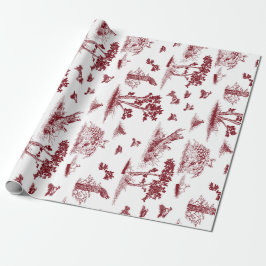 Papel De Presente Codornizes Toile De Jouy Arando e branco