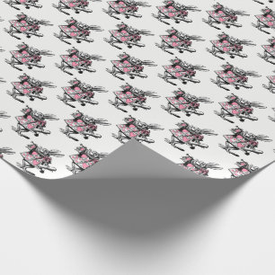 Papel De Presente Coelhinho Branco Trompetista Alice Através do Espe