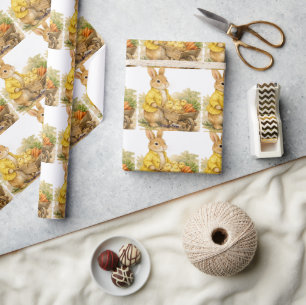 Papel De Presente Coelhinho da Páscoa Feliz Chá de Bebê