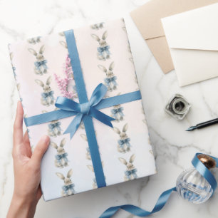 Papel De Presente Coelhinho de Comedor Azul