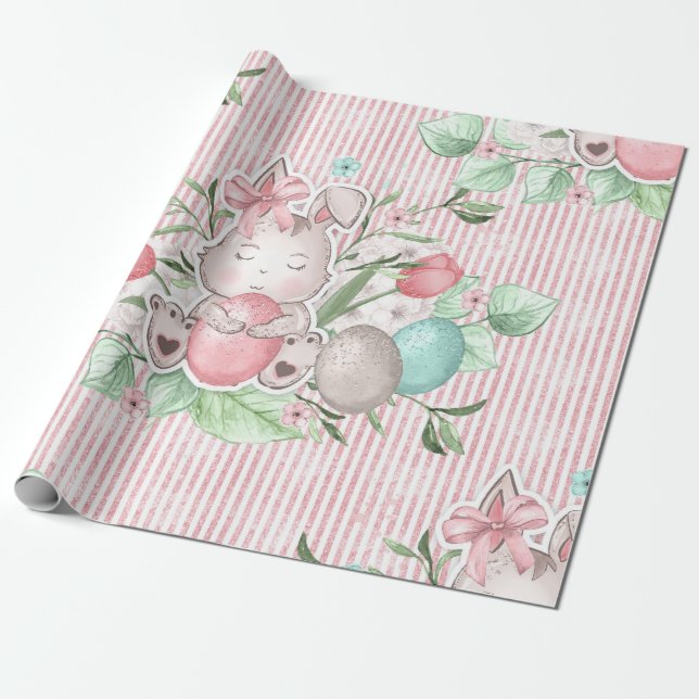 Papel De Presente Coelhinho de Páscoa Fofo (Desenrolado)