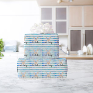 Papel De Presente Coelhinho De Rija Azul Para Bebê