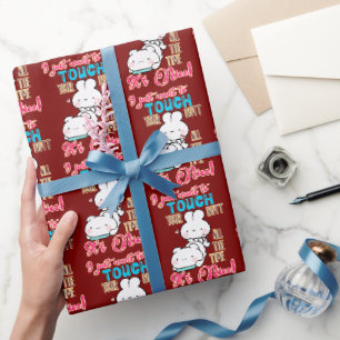 Papel De Presente Coelhinho Engraçado Fofo Eu Só Quero Tocar Na Sua