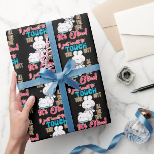 Papel De Presente Coelhinho Engraçado Fofo Eu Só Quero Tocar Na Sua