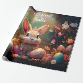 Papel De Presente Coelhinho felz pascoa com ovos de Páscoa