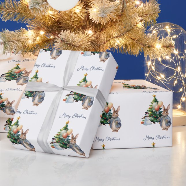 Papel De Presente Coelhinho gorducho árvore de Natal (Feriados)
