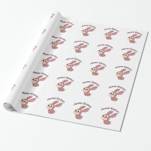 Papel De Presente Coelhinho Rosa-Páscoa Hoppy