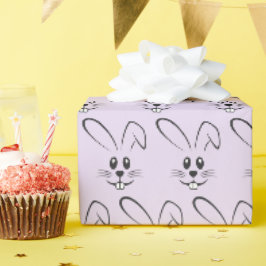 Papel De Presente Coelhinhos Bonitos Em Roxo