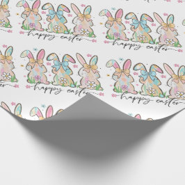 Papel De Presente Coelhinhos Coloridos de Páscoa com Arcos