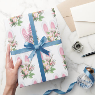 Papel De Presente Coelhinhos De Páscoa Em Flores