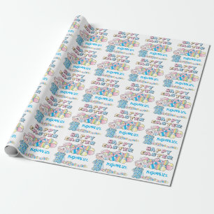 Papel De Presente Coelhinhos e Ovos de felz pascoa -