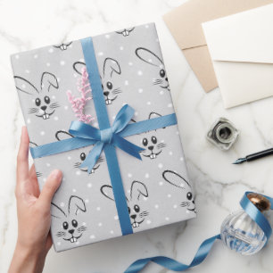 Papel De Presente Coelhinhos Fofos Em Bolinhas