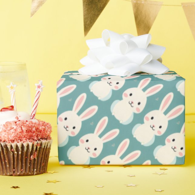 Papel De Presente Coelho branco (Festa de aniversário)