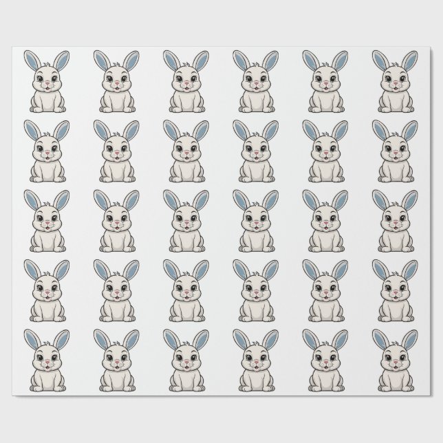 Papel De Presente Coelho Branco (Aberto)