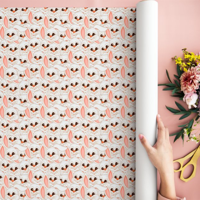 Papel De Presente Coelho Branco Rosto Invisível (Criador carregado)