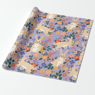 Papel De Presente Coelho Caprichoso & Arte Folclórica Floral de Lava
