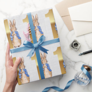 Papel De Presente Coelho clássico coelhinho 1º aniversário 