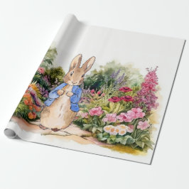 Papel De Presente Coelho clássico com casaco azul