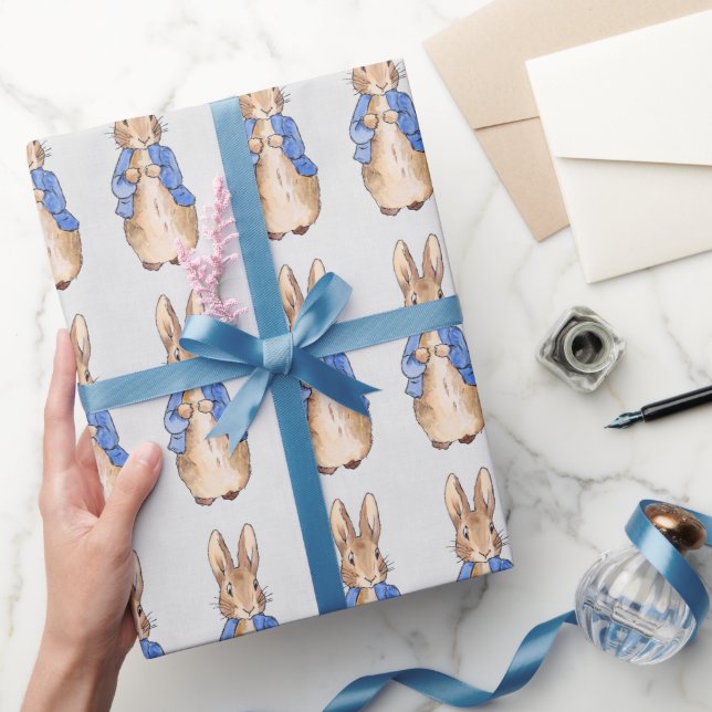 Papel De Presente Coelho clássico em jaqueta azul (Presentear)