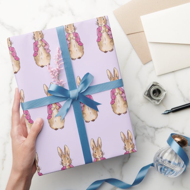 Papel De Presente Coelho clássico em jaqueta rosa (Presentear)