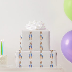 Papel De Presente Coelho Clássico Soprando Chiclete Azul