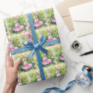 Papel De Presente Coelho da Páscoa de Tutu Rosa