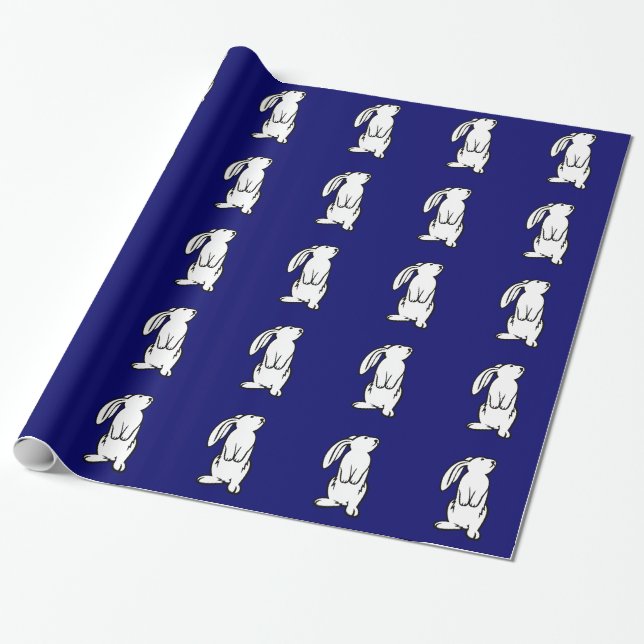 Papel De Presente Coelho de coelho branco adorável (Desenrolado)