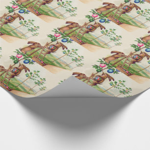 Papel De Presente Coelho de Páscoa Árvore de Ovos Coloridos