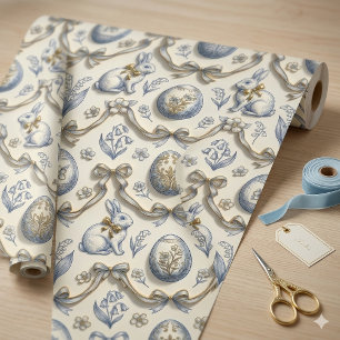 Papel De Presente Coelho de Páscoa Elegante Chinoiserie & Toile Anti