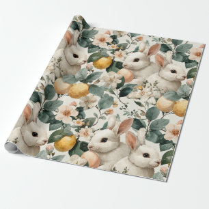 Papel De Presente Coelho de Páscoa Floral Vintage (9)