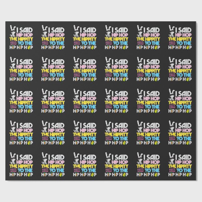 Papel De Presente Coelho de Páscoa Hip Hop Hippity  (Aberto)