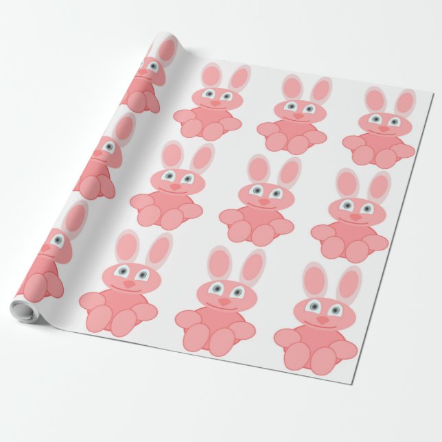PAPEL DE PRESENTE COELHO DO PINK BUNNY (Desenrolado)