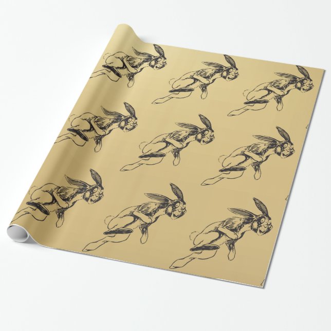 Papel De Presente Coelho Engraçado Coelho Jack Coelho (Desenrolado)