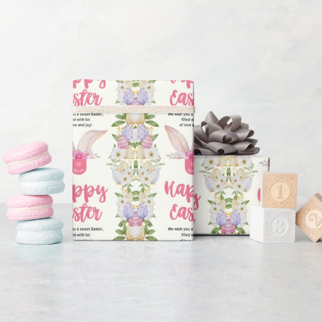 Papel De Presente Coelho felz pascoa (Chá de bebê)