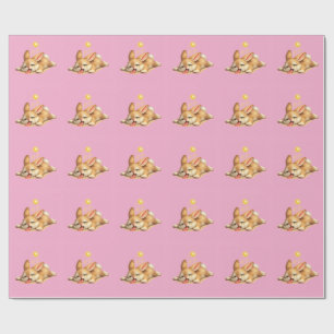 Papel De Presente Coelho Fofo Descansando Sob o Sol Escalante Ilustr