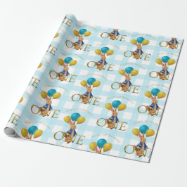 Papel De Presente Coelho Passeando no Primeiro Aniversário 