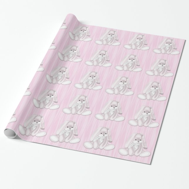 Papel De Presente Coelho Rosa (Desenrolado)