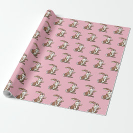 Papel De Presente Coelho Vintage