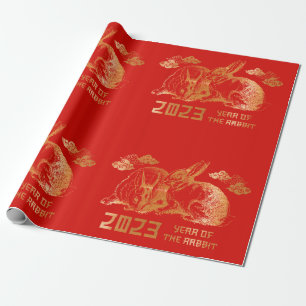 Papel De Presente Coelho Zodíaco Chinês Ano Novo Lunar
