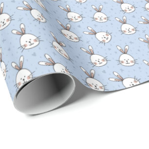Papel De Presente Coelhos brancos na Páscoa de papel de moldagem de