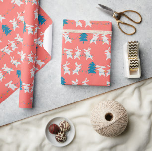 Papel De Presente Coelhos de Natal Bonitos