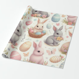 Papel De Presente Coelhos de Páscoa