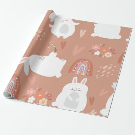 Papel De Presente Coelhos e arco-íris